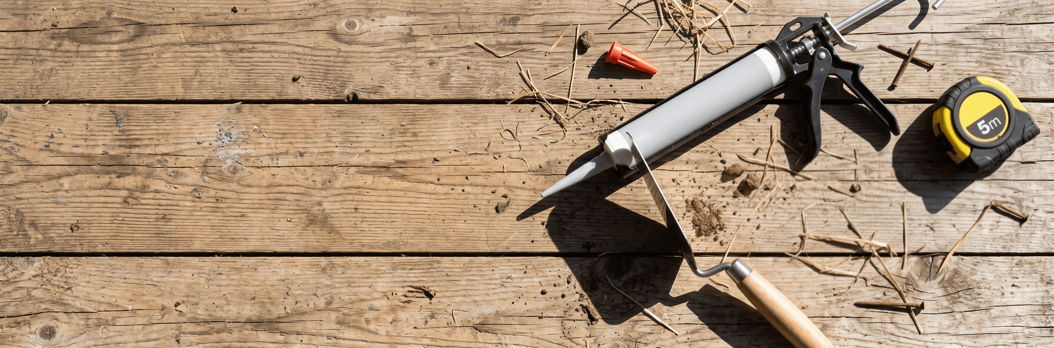 Outils de chantier utilisés pour une réparation de reprise en sous-œuvre